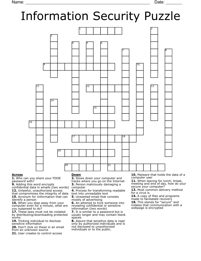 secure crossword puzzle clue