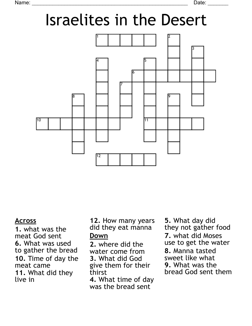 Israelites In The Desert Crossword WordMint