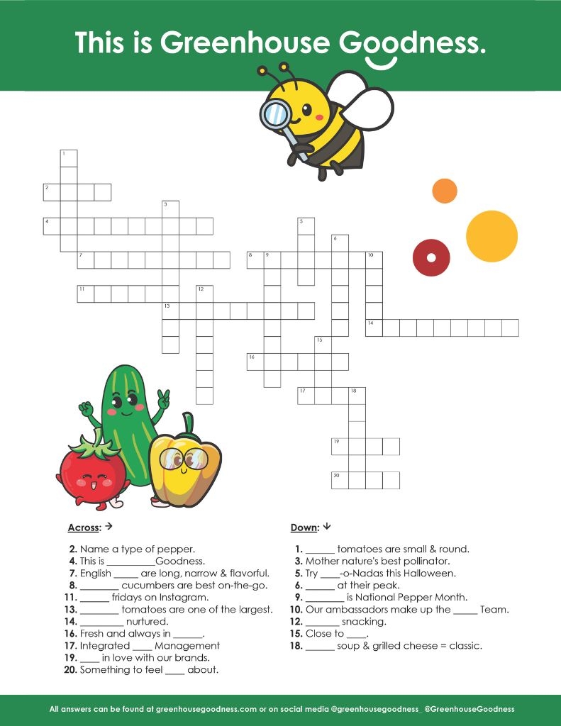 Kid Zone Crossword Game Fun Activities From Greenhouse Goodness