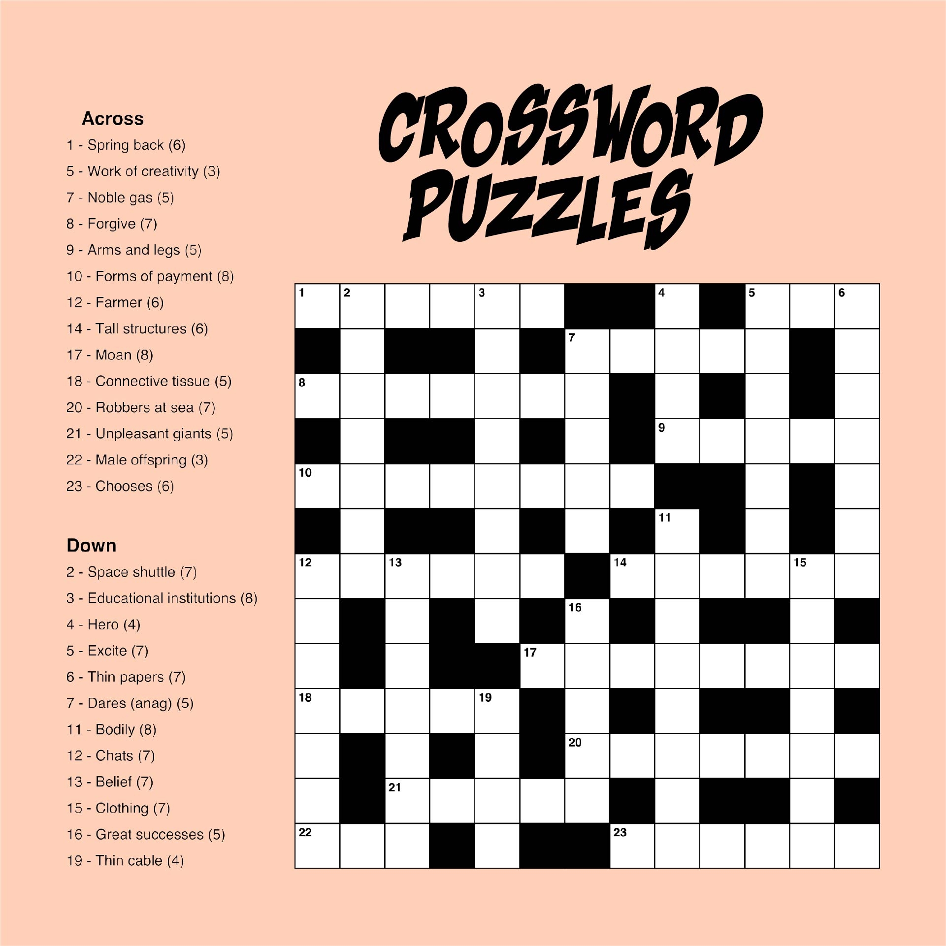 crossword puzzles large print free