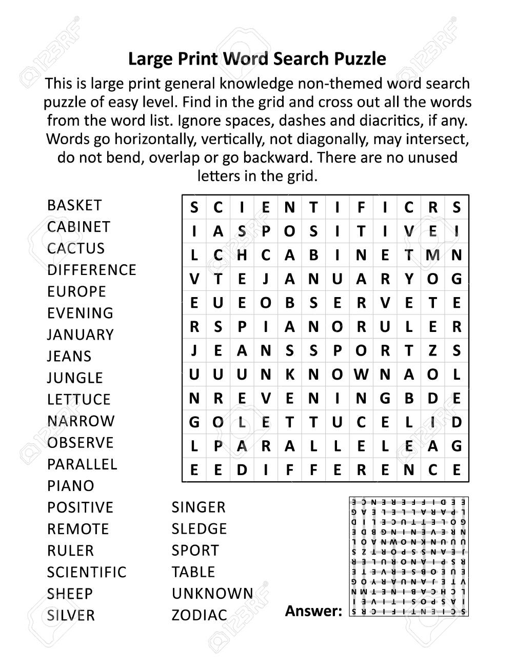 crossword puzzle general knowledge