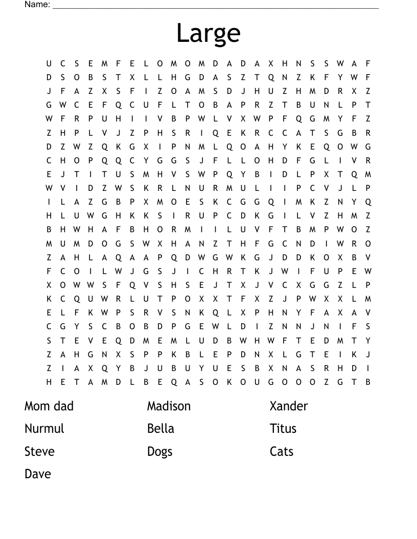 Large Word Search WordMint