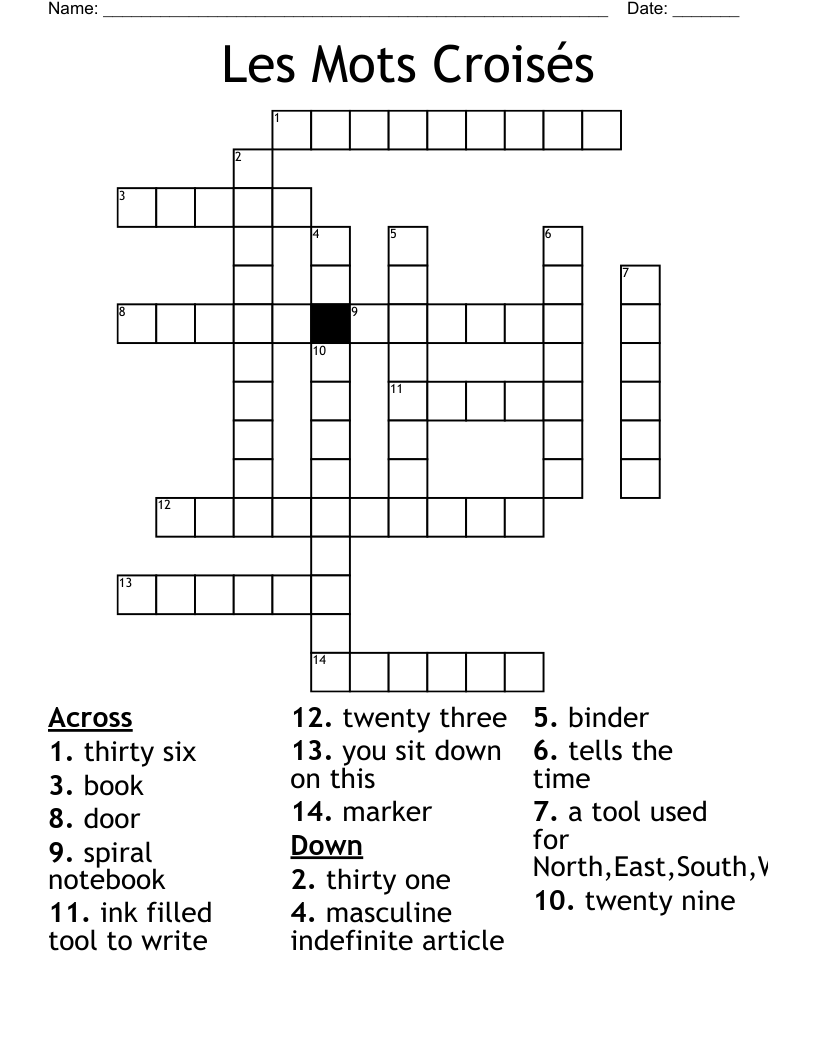 Les Mots Crois s Crossword WordMint Les Mots Crois s Crossword WordMint