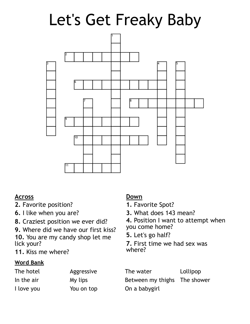 Let s Get Freaky Baby Crossword WordMint