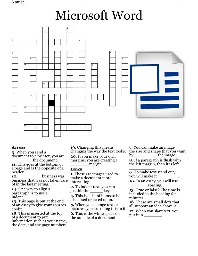 Microsoft Word Crossword WordMint