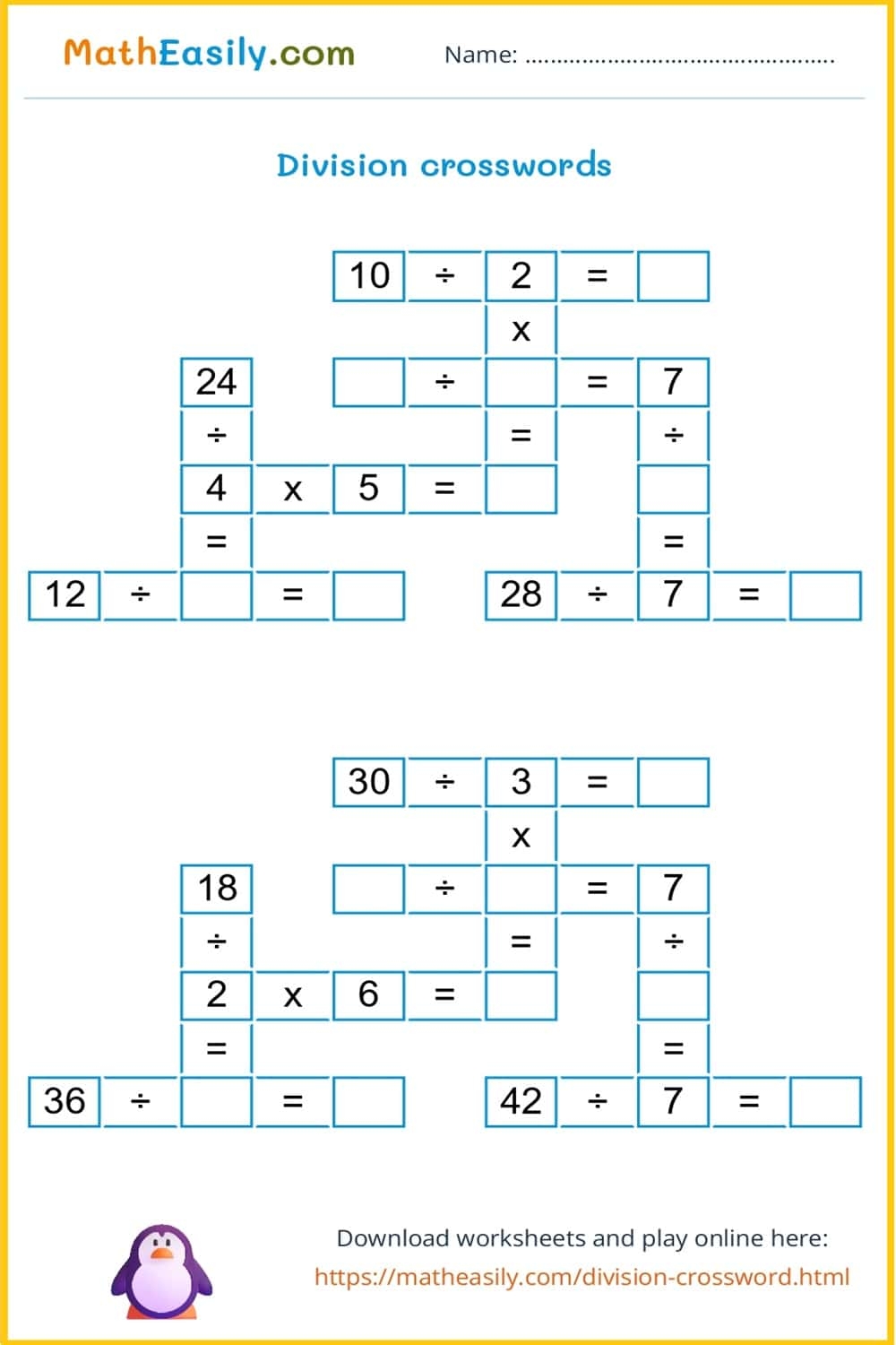 math crossword puzzles online free
