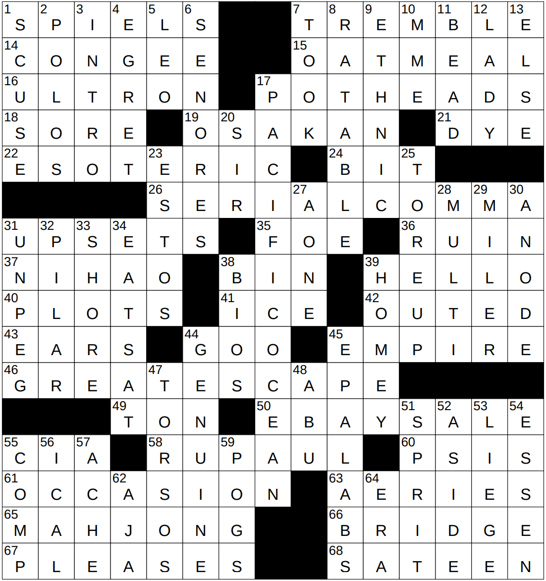 big to do crossword clue