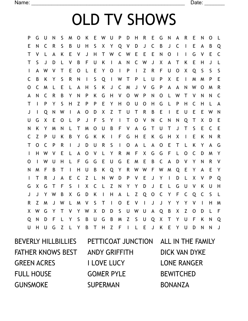 shows on tv crossword