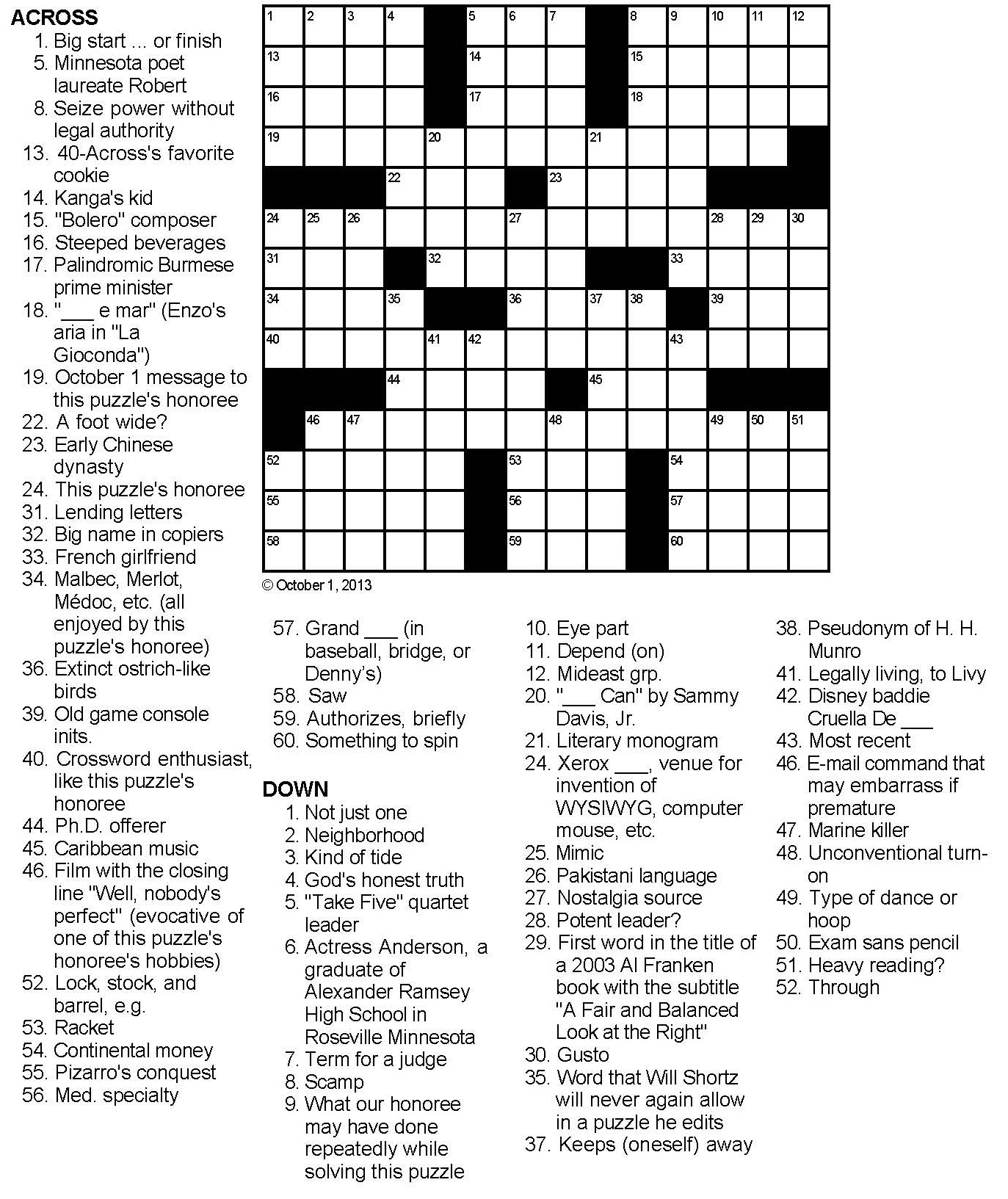 One Who Cannot Be Shut Down Crossword Puzzle