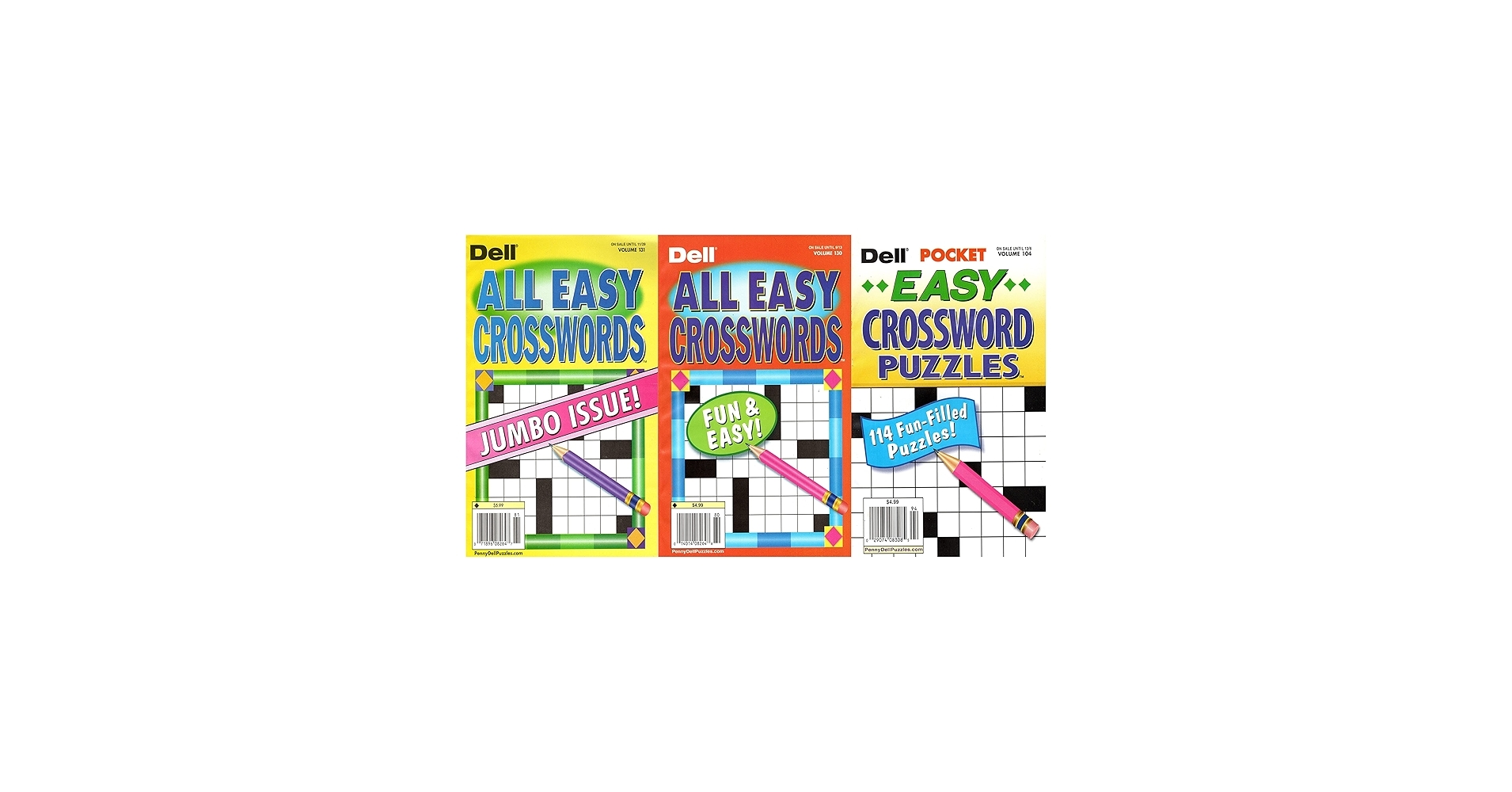 Pack Of 3 Dell All Easy Crosswords Dell Amazon Books