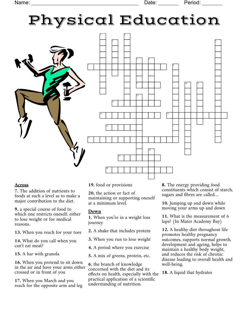 Physical Education Crossword WordMint