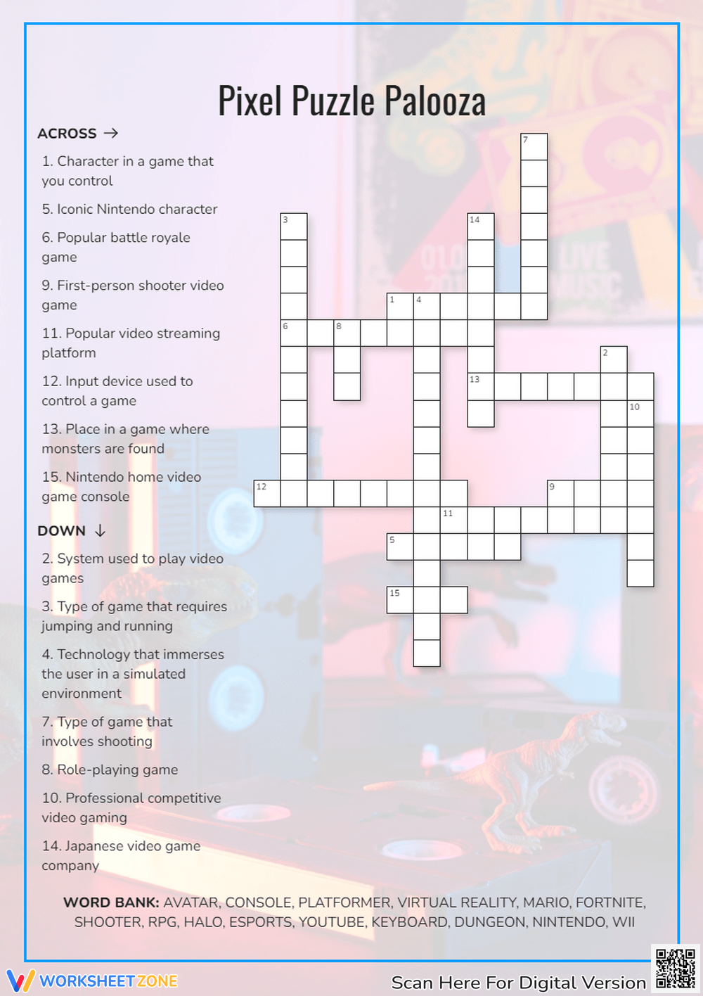 video game crossword puzzles