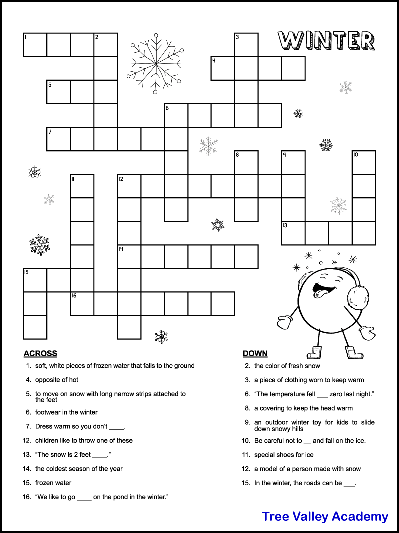 easy printable crossword puzzle