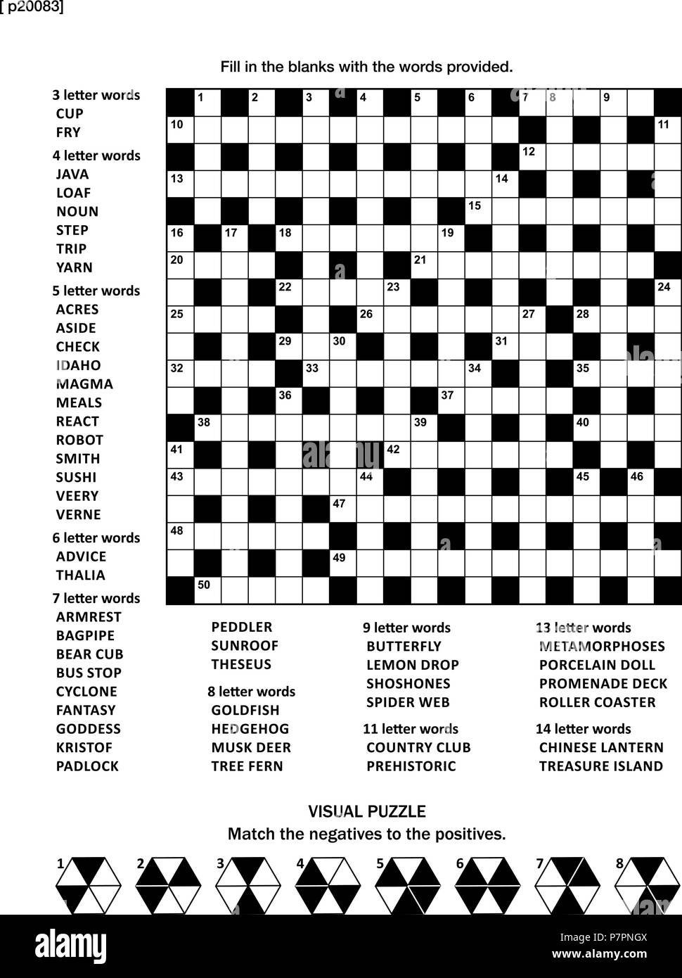 Puzzle Page With Two Puzzles 19x19 Criss cross kriss kross Fill In The Blanks Crossword Word Game English Language And Abstract Visual Puzzle Stock Vector Image Art Alamy
