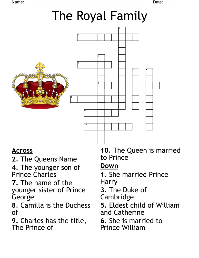 Queen Elizabeth Crossword WordMint