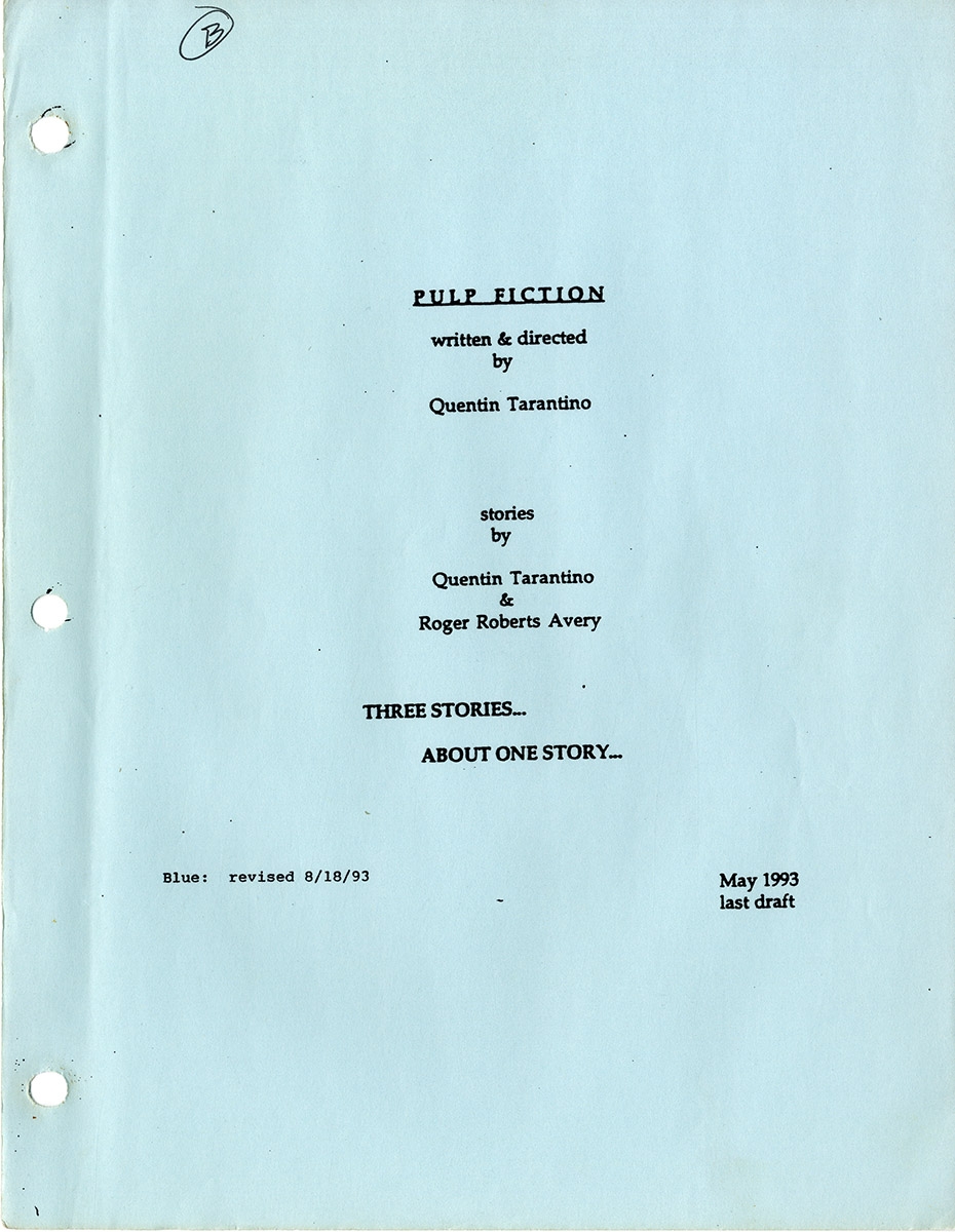 Quentin Tarantino screenwriter Director PULP FICTION May 1993 Film Script WalterFilm