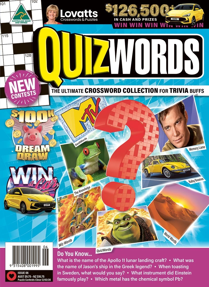 QuizWords Magazine Lovatts Crossword Puzzles Games Trivia