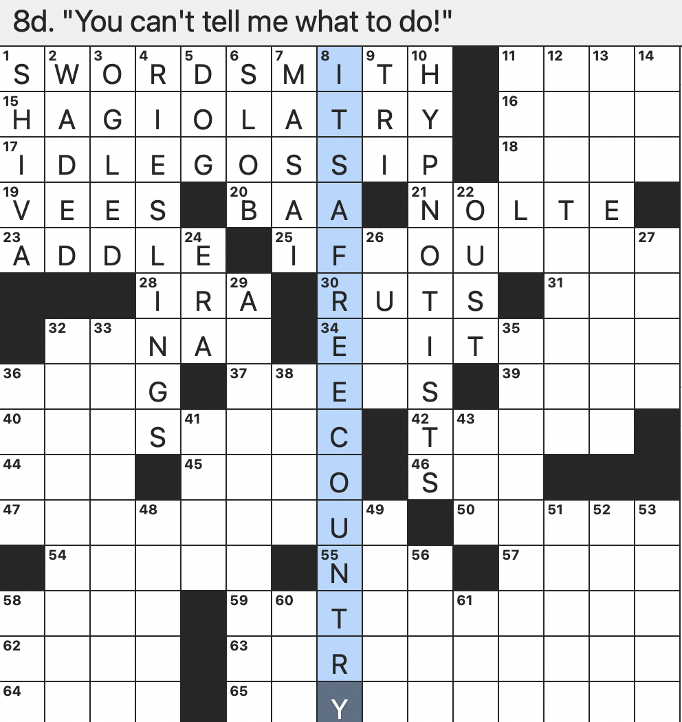 who me crossword clue