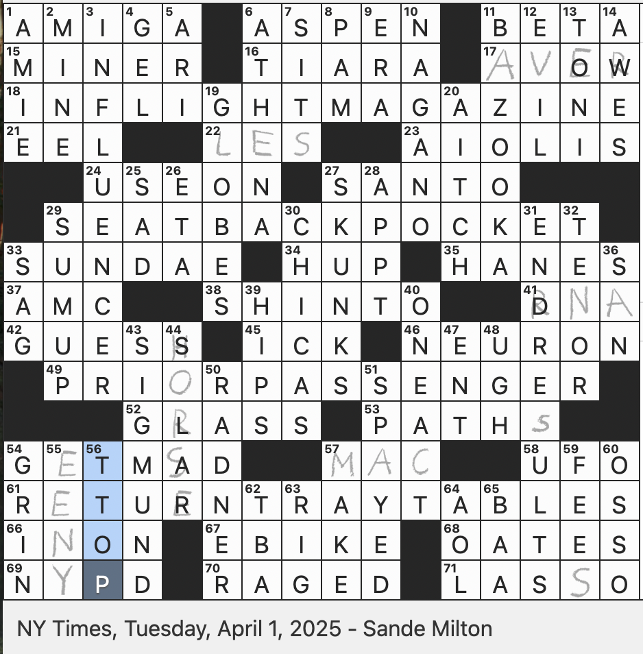 Rex Parker Does The NYT Crossword Puzzle Big Shot On The Internet TUE 4 1 25 Publication Where This Puzzle Might Be Found Chewing Gum Brand With Red White And Blue
