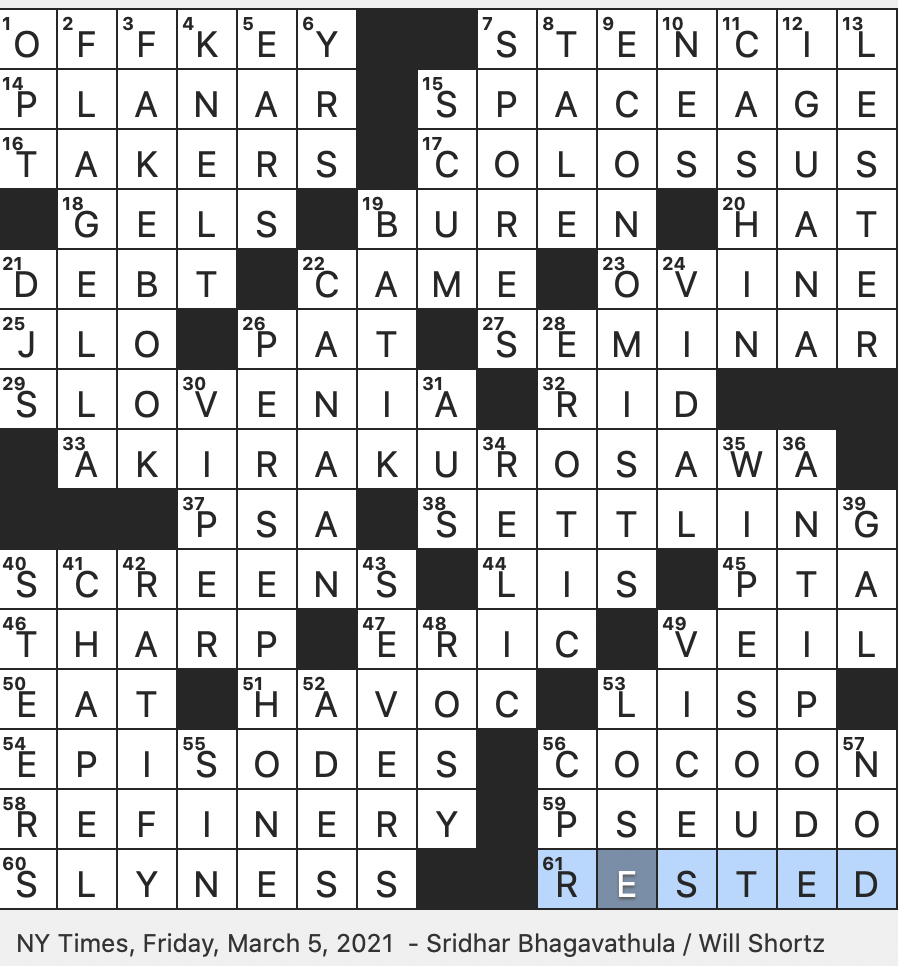 Rex Parker Does The NYT Crossword Puzzle End Of A Three word US President Name FRI 3 5 21 Goddess Who Serves As A Major Character In 2019 s Hadestown Where Hamlet Overhears