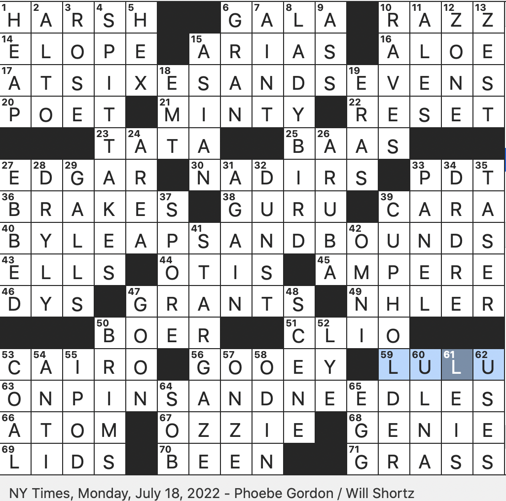 tv screen type crossword
