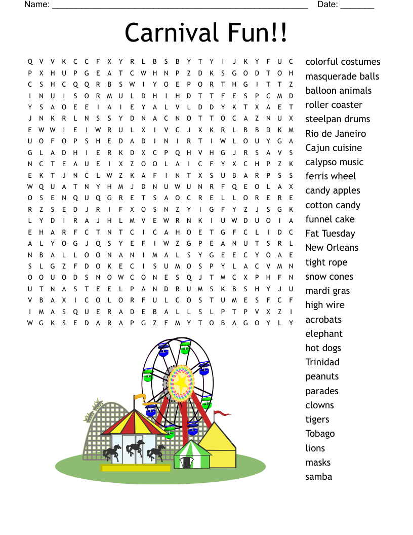 Rio De Janeiro Word Search WordMint
