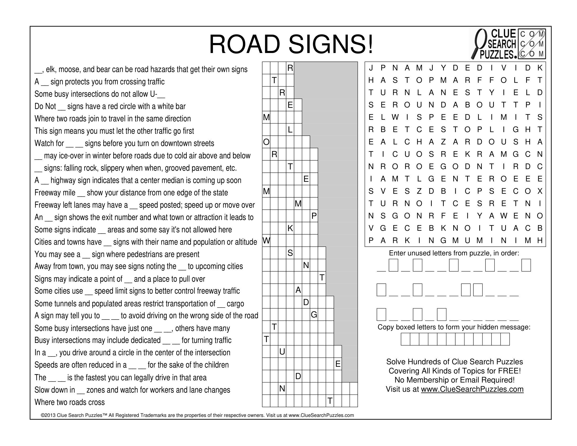 ROAD SIGNS TRIVIA QUIZ