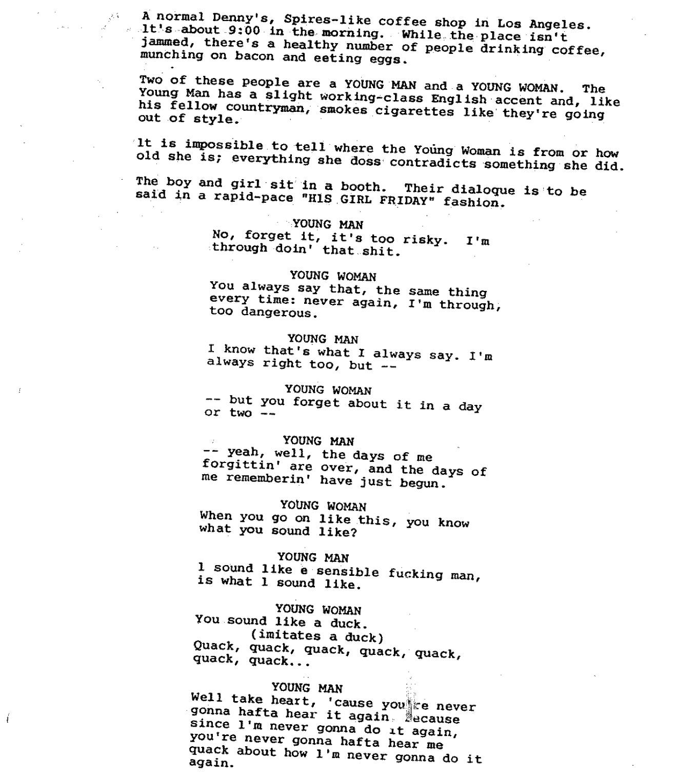 Scene Description Spotlight Pulp Fiction By Scott Myers Go Into The Story