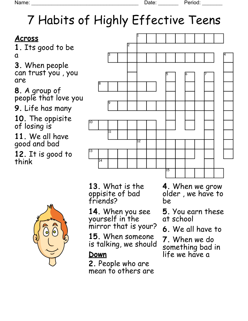 School Project Crossword WordMint