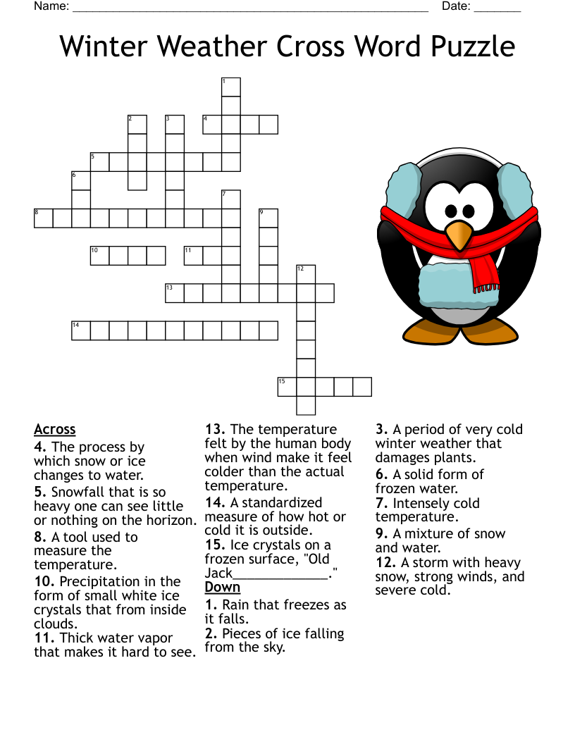 Severe Weather Crossword WordMint