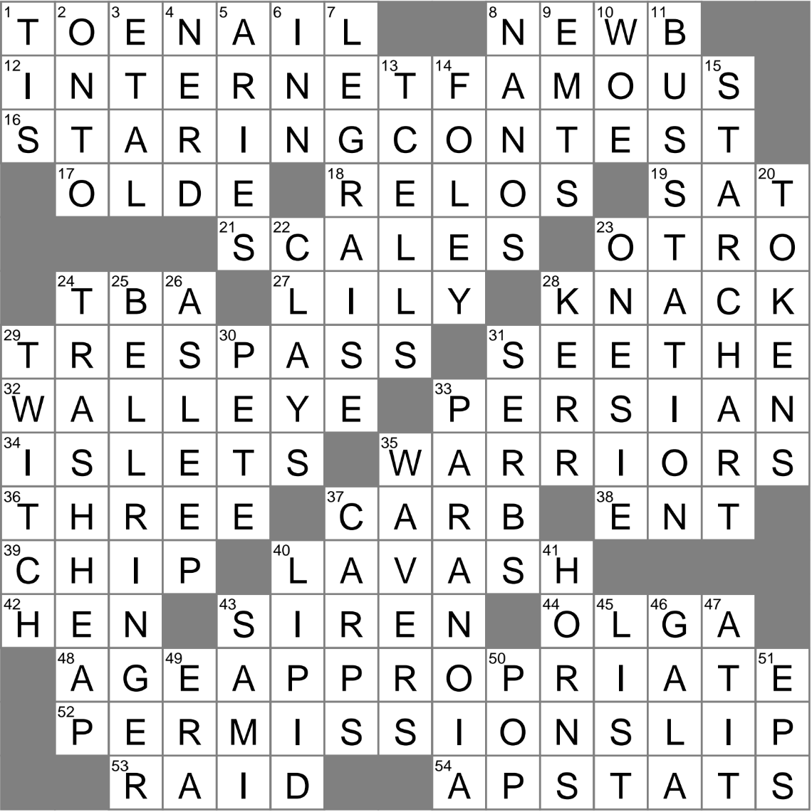 Shared Loads Crossword Clue Archives LAXCrossword