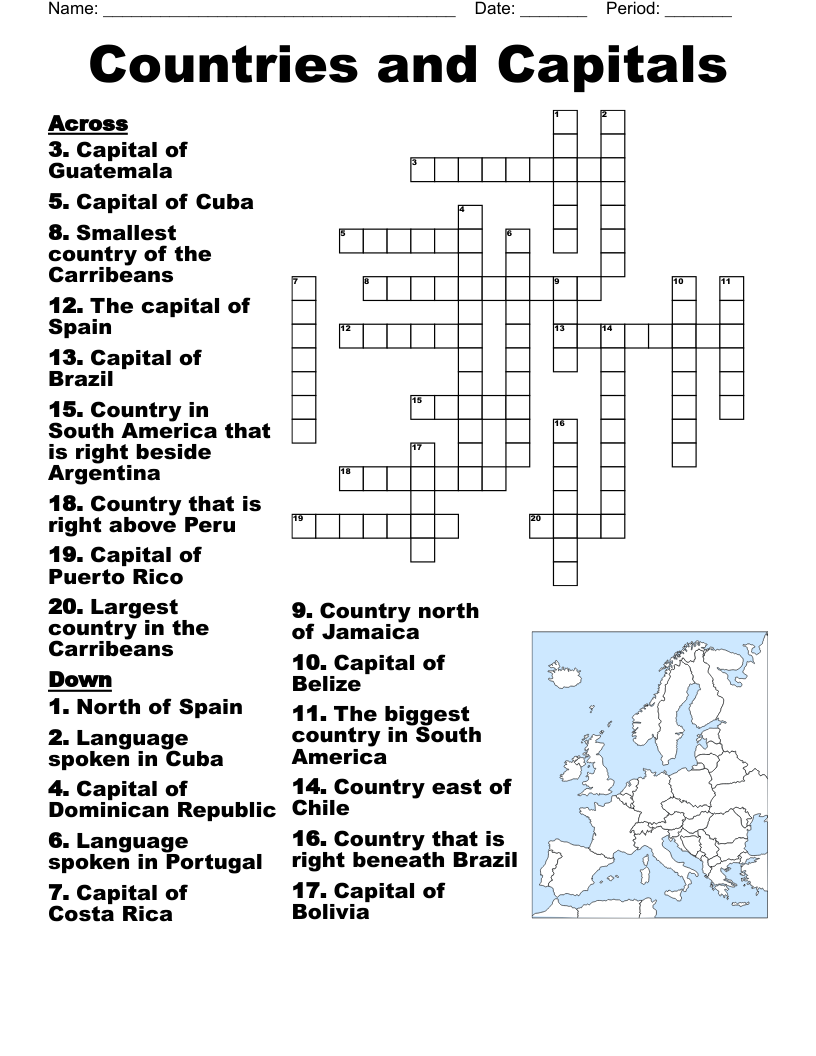 Spain Crossword WordMint
