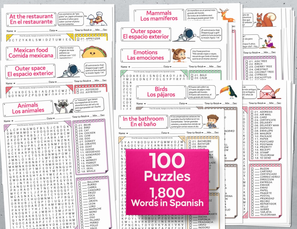  Spanish Word Search Free Printables Puzzles And Games In Spanish