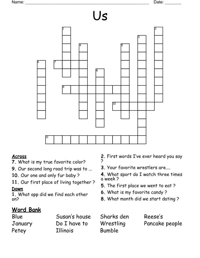 Sunday Kind Of Love Crossword WordMint