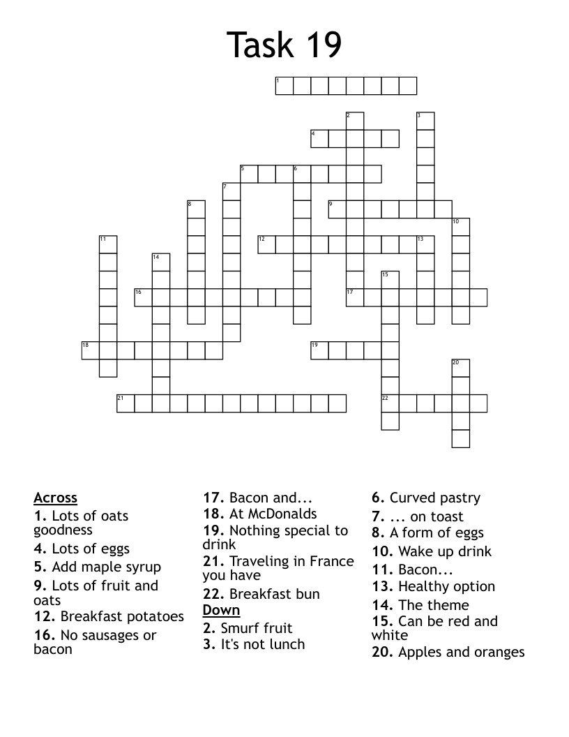 Task 19 Crossword WordMint
