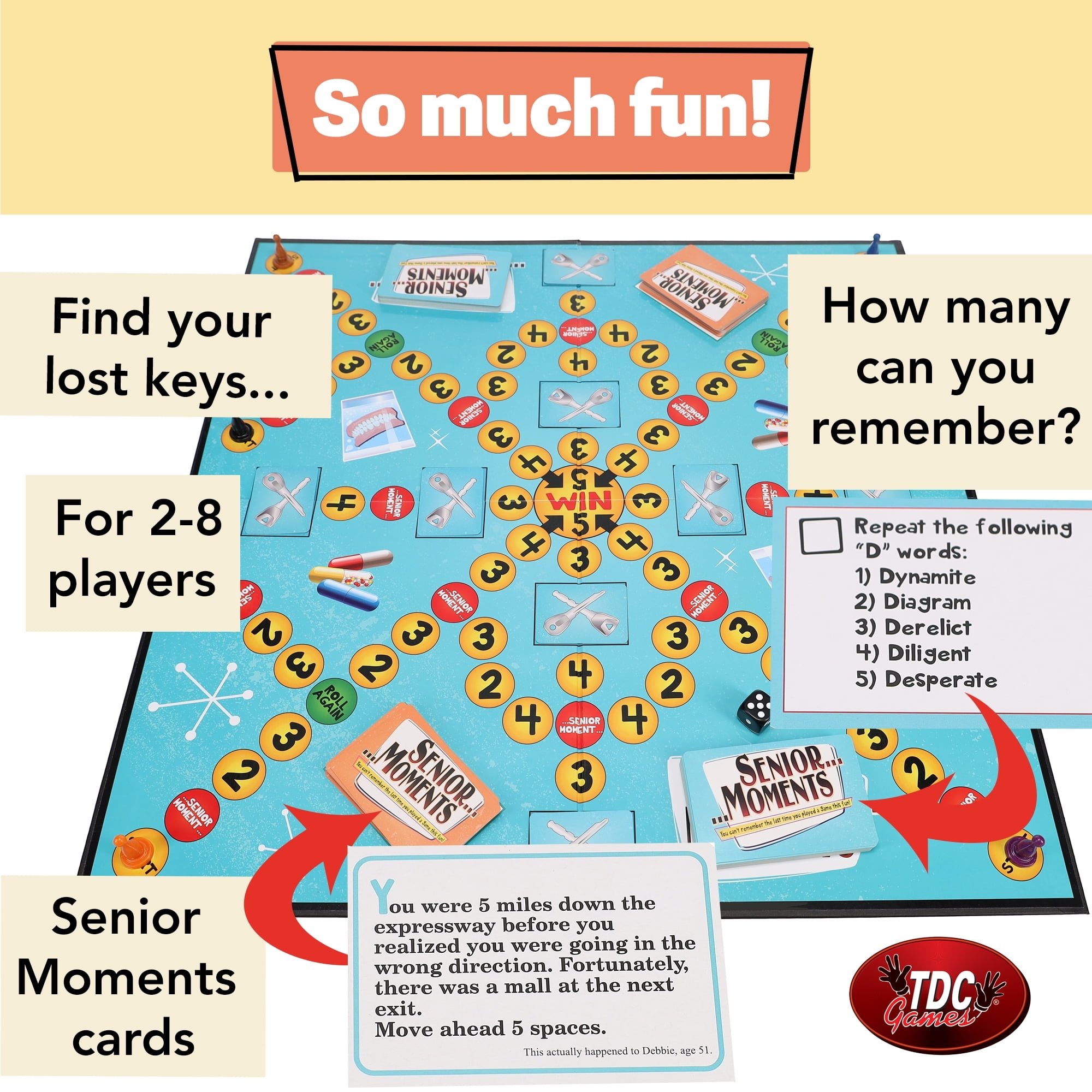 TDC Games Senior Moments Board Game For Adults Funny Memory Games For Game Night Walmart ca