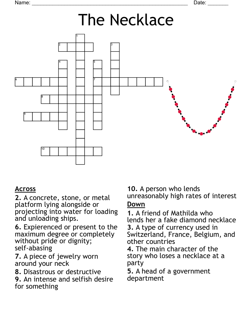 The Necklace Crossword WordMint