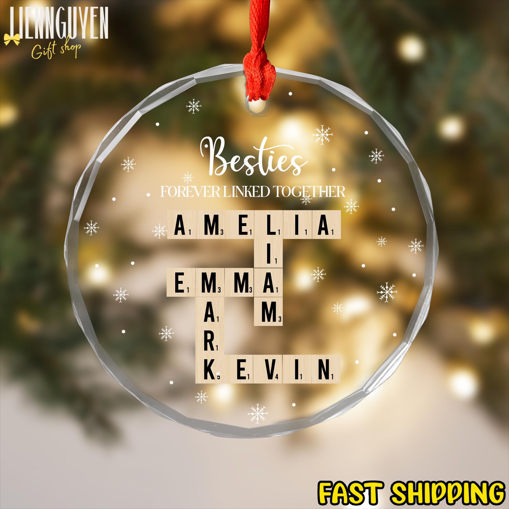 Top Market Crossword Clue Thrown Together At Emily Andrews Blog Personalized Circle Glass Ornament