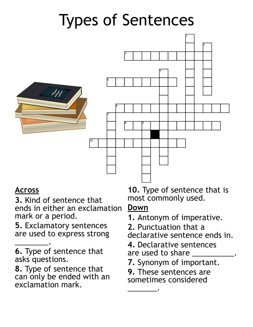 Types Of Sentences Crossword WordMint