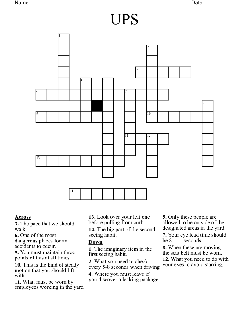 UPS Crossword WordMint