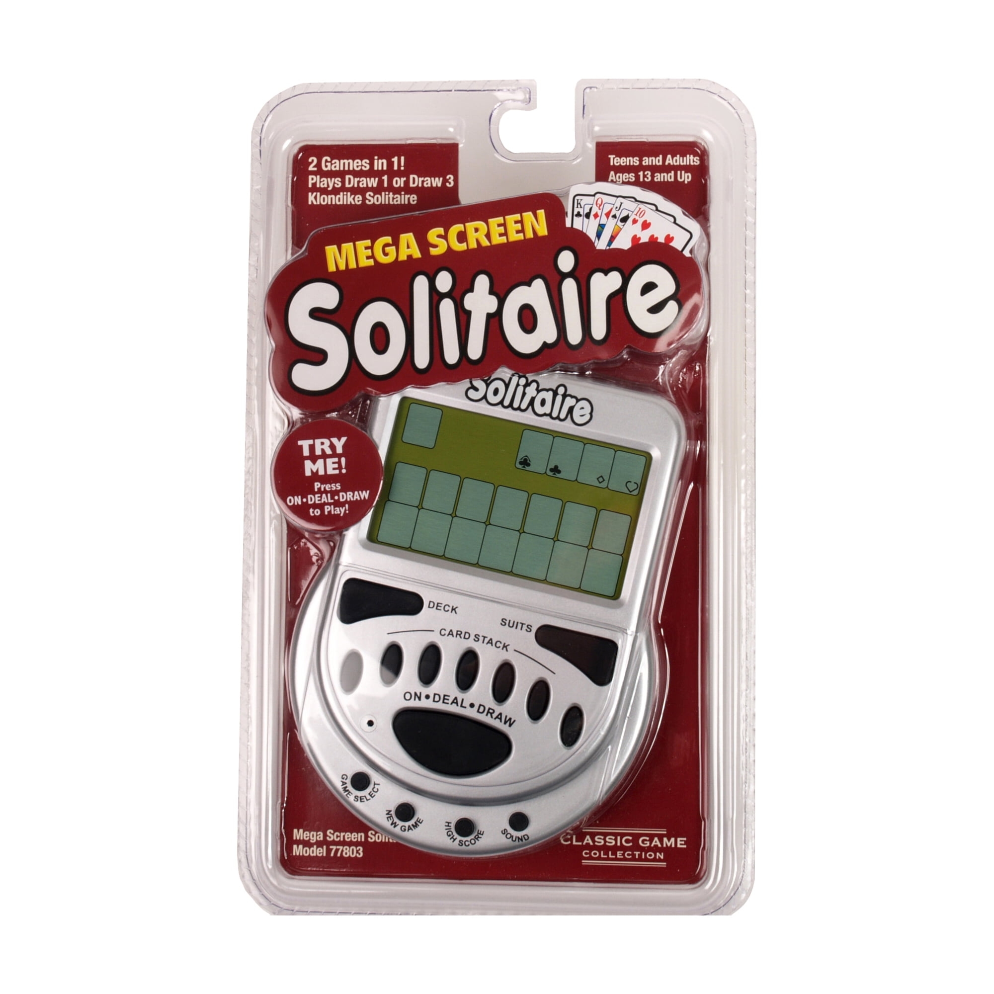 Walmart Classic Game Collection Electronic Handheld Mega Screen Solitaire For Adults Walmart