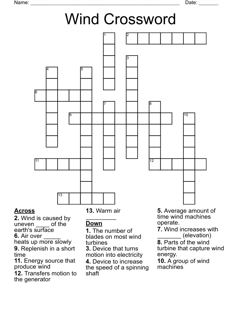 Wind Crossword WordMint