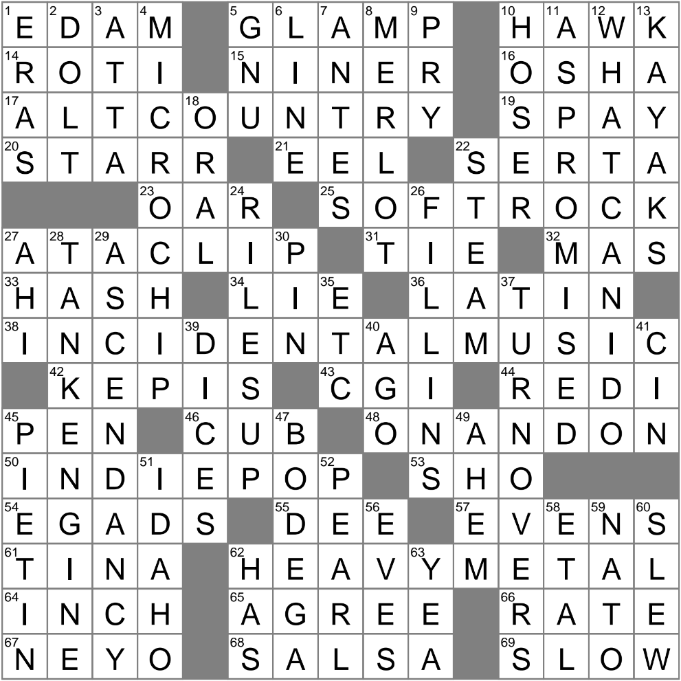 without a clue crossword clue