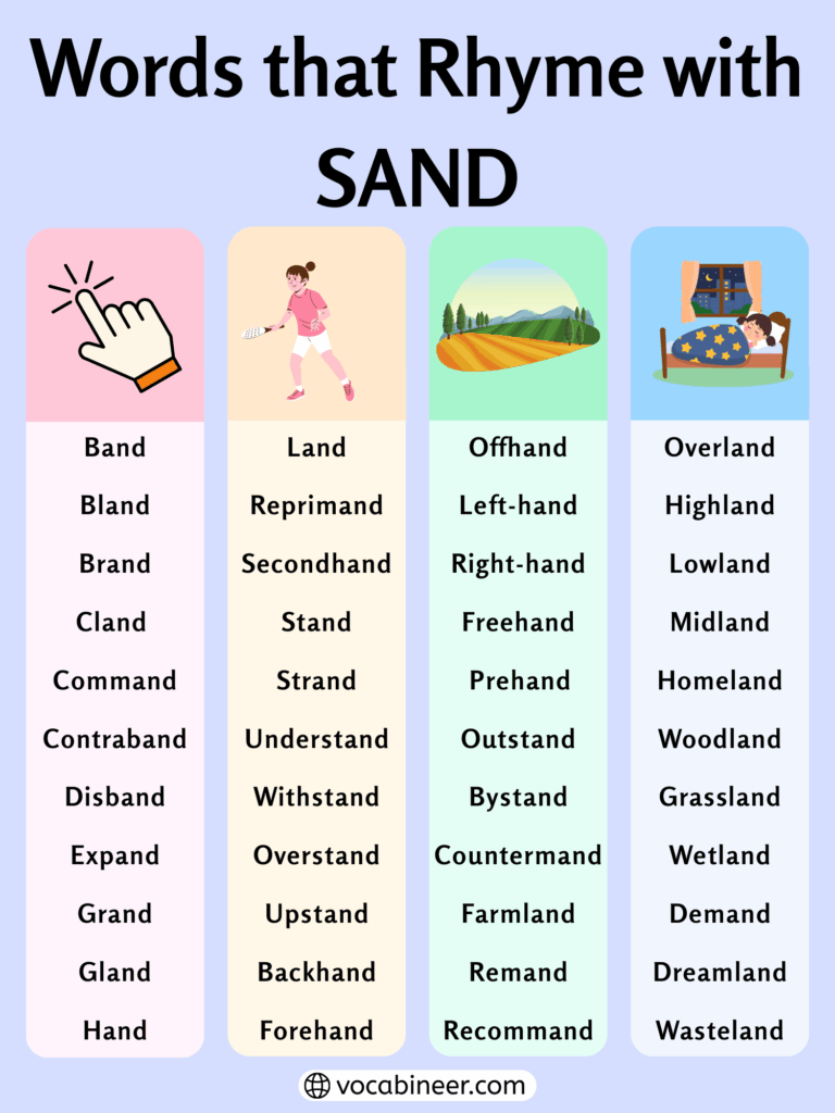 Wonderful Rhymes With Sand 774 Words Collection