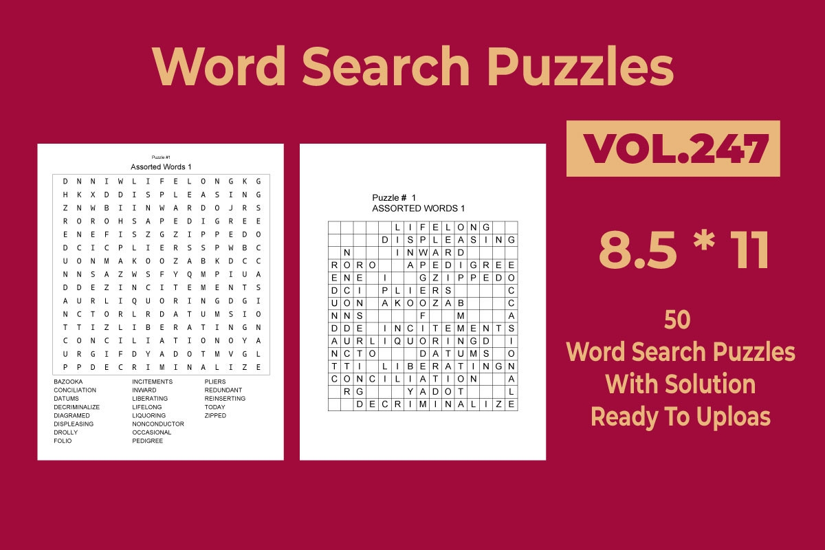 Word Search Puzzles Vol 247 Graphic By Bow Station Creative Fabrica