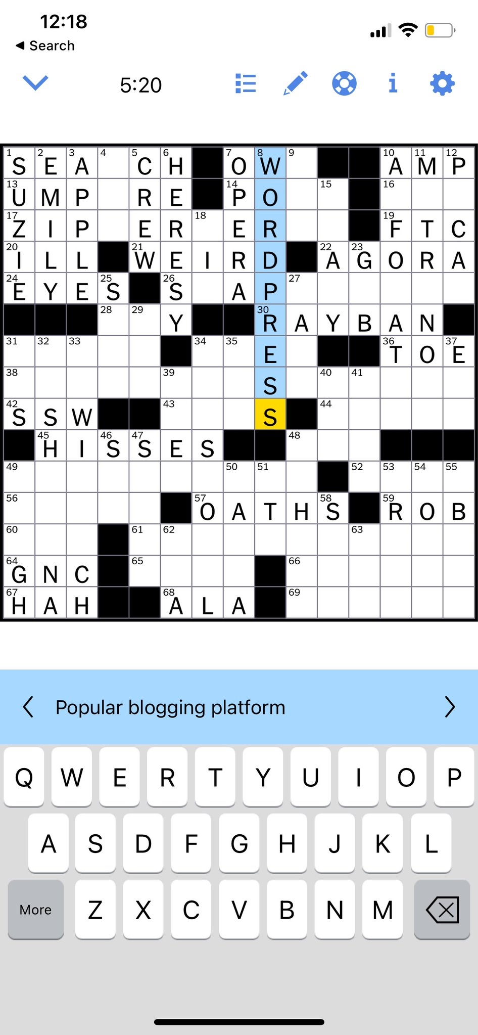 digital text crossword clue