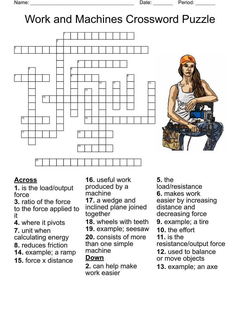 Work And Machines Crossword Puzzle WordMint