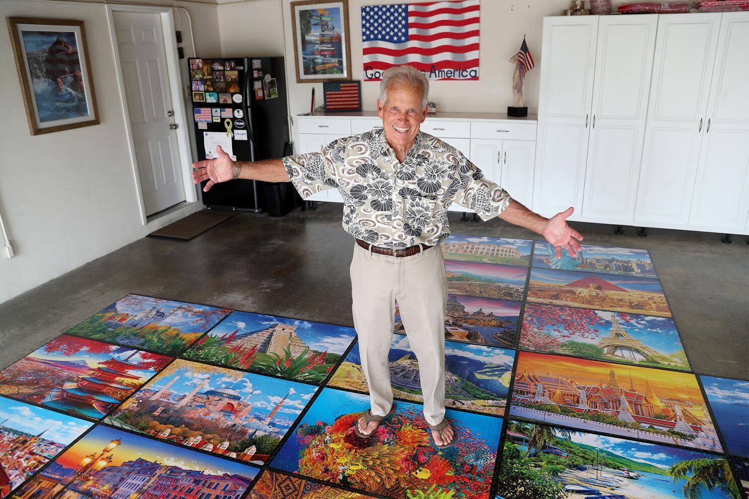 World s Largest Puzzle Pieced Together In Newport Beach Garage Los Angeles Times