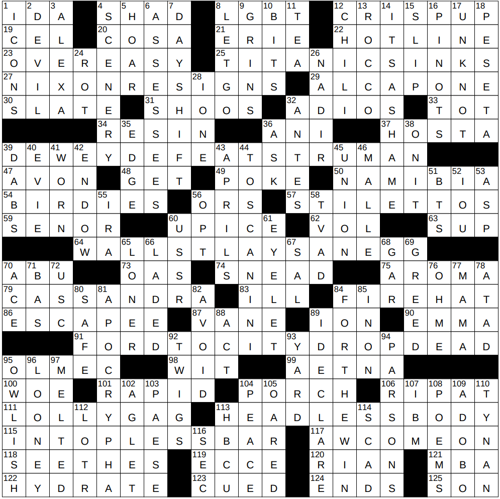0309 25 NY Times Crossword 9 Mar 25 Sunday NYXCrossword