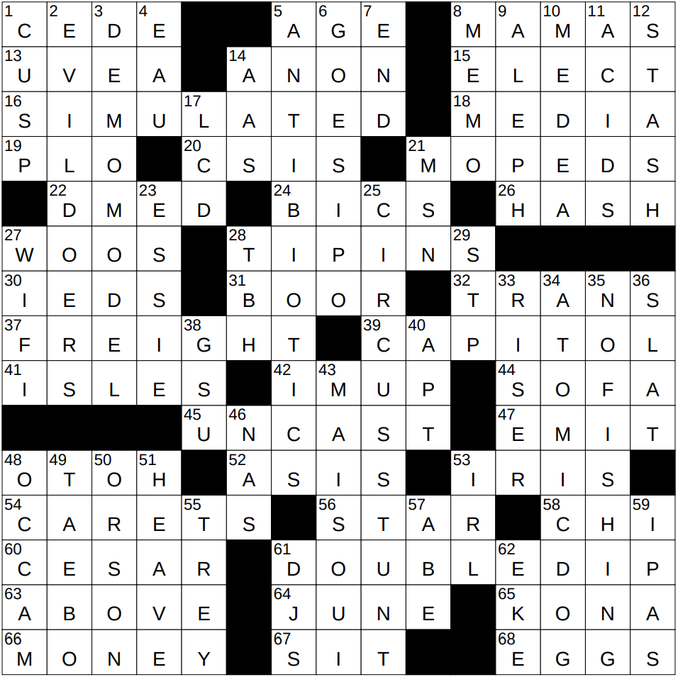 crossword clue eye parts